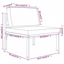 8-tlg. Garten-Lounge-Set mit Kissen Aluminium Anthrazit