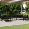 7-tlg. Garten-Lounge-Set mit Kissen Aluminium Anthrazit