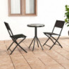 3-tlg. Bistro-Set Stahl Schwarz