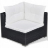 6-tlg. Garten-Lounge-Set mit Auflagen Poly Rattan Schwarz