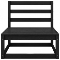 Garten-Mittelsofa Schwarz Kiefer Massivholz