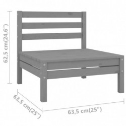 Garten-Mittelsofa Grau Kiefer Massivholz