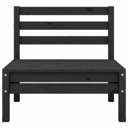 Garten-Mittelsofa Schwarz Kiefer Massivholz