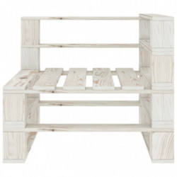 Garten-Palettensofa Weiß 3-Sitzer Holz