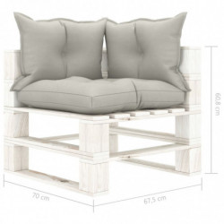 Garten-Paletten-Ecksofa mit Taupe-Auflagen Holz