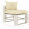 Garten-Paletten-Mittelsofa mit Creme-Kissen Holz