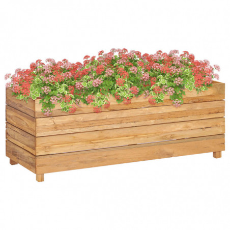 Hochbeet Valja 100x40x38 cm Teak Altholz und Stahl