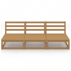 3-Sitzer-Gartensofa Honigbraun Massivholz Kiefer