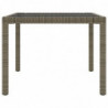 Gartentisch Grau 190x90x75 cm Gehärtetes Glas und Poly Rattan