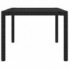 Gartentisch Schwarz 250x100x75 cm Gehärtetes Glas Poly Rattan