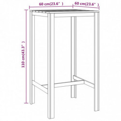 Bartisch 60x60x110 cm Imprägniertes Kiefernholz