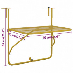 Balkontisch Golden 60x40 cm Stahl