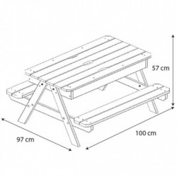 TRIGANO Kinder-Spiel- und Picknicktisch Picsand 100 x 97 x 57 cm J-JOU054