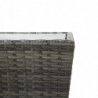 Beistelltisch Grau 41,5×41,5×43 cm Poly Rattan und Hartglas