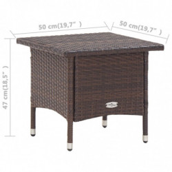 Teetisch Braun 50 x 50 x 47 cm Poly Rattan