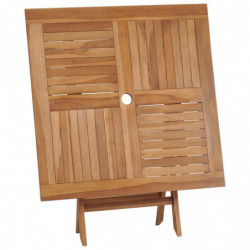 Klappbarer Gartentisch 85x85x76 cm Teak Massivholz