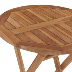 Klappbarer Gartentisch 60 cm Teak Massivholz