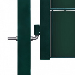 Zauntor PVC und Stahl 100x124 cm Grün