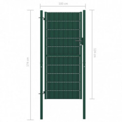 Zauntor PVC und Stahl 100x124 cm Grün