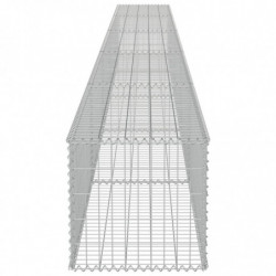 Gabionenwand mit Abdeckung Verzinkter Stahl 600×50×50 cm