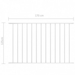 Zaunfeld Pulverbeschichteter Stahl 1,7 x 1,25 m Weiß