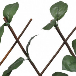 Weidenzaun-Rankgitter 5 Stk. mit künstlichen Blättern 180x30 cm