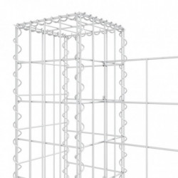 Gabionenkorb U-Form mit 5 Säulen Eisen 500x20x100 cm