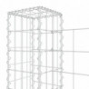 Gabionenkorb U-Form mit 6 Säulen Eisen 620x20x100 cm