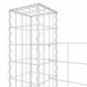Gabionenkorb U-Form mit 3 Säulen Eisen 260x20x150 cm