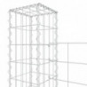 Gabionenkorb U-Form mit 4 Säulen Eisen 380x20x150 cm