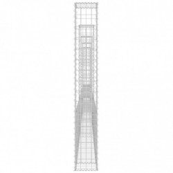 Gabionenkorb U-Form mit 5 Säulen Eisen 500x20x150 cm