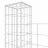 Gabionenkorb U-Form mit 5 Säulen Eisen 500x20x150 cm