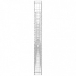 Gabionenkorb U-Form mit 7 Säulen Eisen 740x20x200 cm