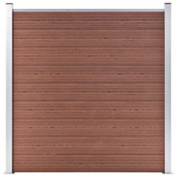 WPC Zaun-Set 9 Quadrate + 1 Schräge 1657x186 cm Braun