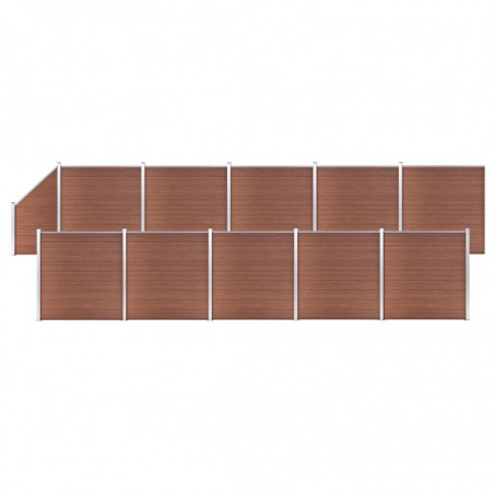 WPC Zaun-Set 10 Quadrate + 1 Schräge 1830x186 cm Braun