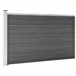 Zaunelement Set WPC 526x105 cm Schwarz