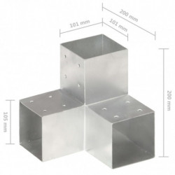 Pfostenverbinder 4 Stk. Y-Form Verzinktes Metall 101 x 101 mm