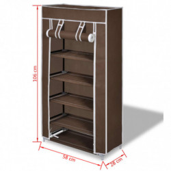 Schuhschrank Schuhregal Schuhablage 5 Schicht 58 x 28 x 106 cm Braun