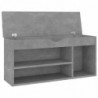 Schuhbank mit Kissen Betongrau 104x30x49 cm Spanplatte