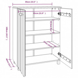 Schuhschrank Honigbraun 85x40x108 cm Massivholz Kiefer