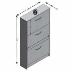 FMD Schuhschrank mit 3 Kippfächern Weiß