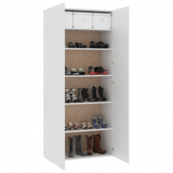 Schuhschrank Weiß 80×35,5×180 cm Spanplatte