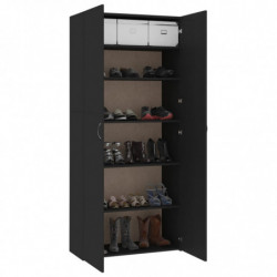 Schuhschrank Schwarz 80×35,5×180 cm Spanplatte