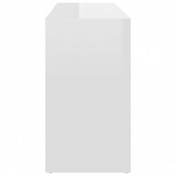Schuhbank Hochglanz-Weiß 103x30x54,5 cm Spanplatte