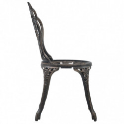 Bistro-Stühle 2 Stk. Bronze Aluminiumguss