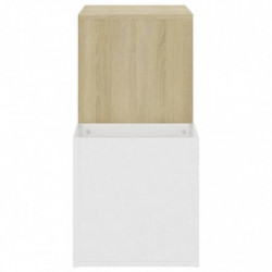 Flur-Schuhschrank Weiß Sonoma Eiche 105x35,5x70 cm Spanplatte