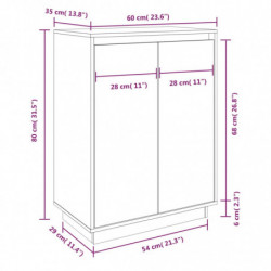 Schuhschrank 60x35x80 cm Massivholz Kiefer