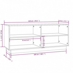 Schuhregal Grau 110x34x45 cm Massivholz Kiefer