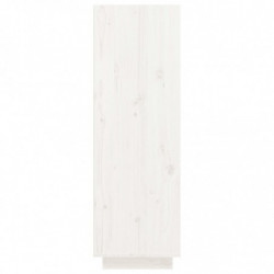 Schuhregal Weiß 34x30x105 cm Massivholz Kiefer