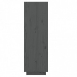 Schuhregal Grau 34x30x105 cm Massivholz Kiefer